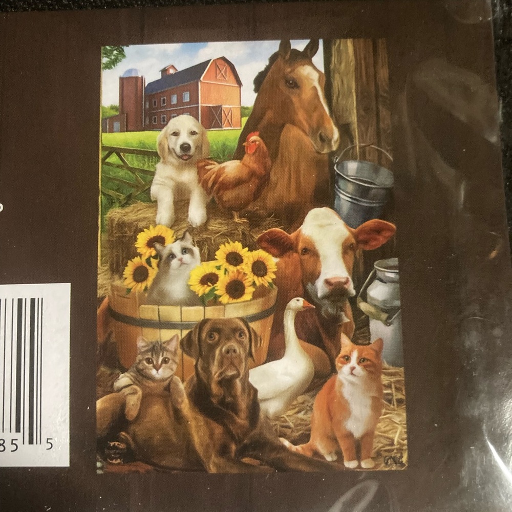 Briarwood Lane Garden FlagFarm Animal with Sunflowers